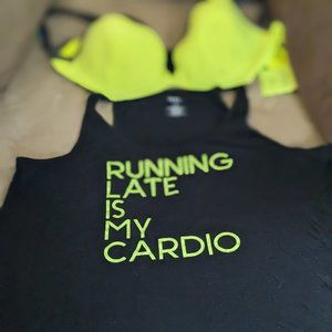 Workout tank top with matching bra